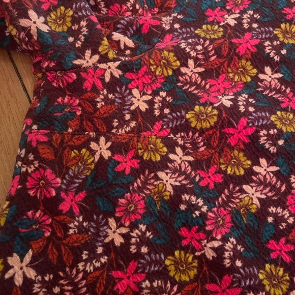 Maeve by Anthropologie Burgundy Floral 3/4 Sleeve Knit Top XL - Picture 6 of 12